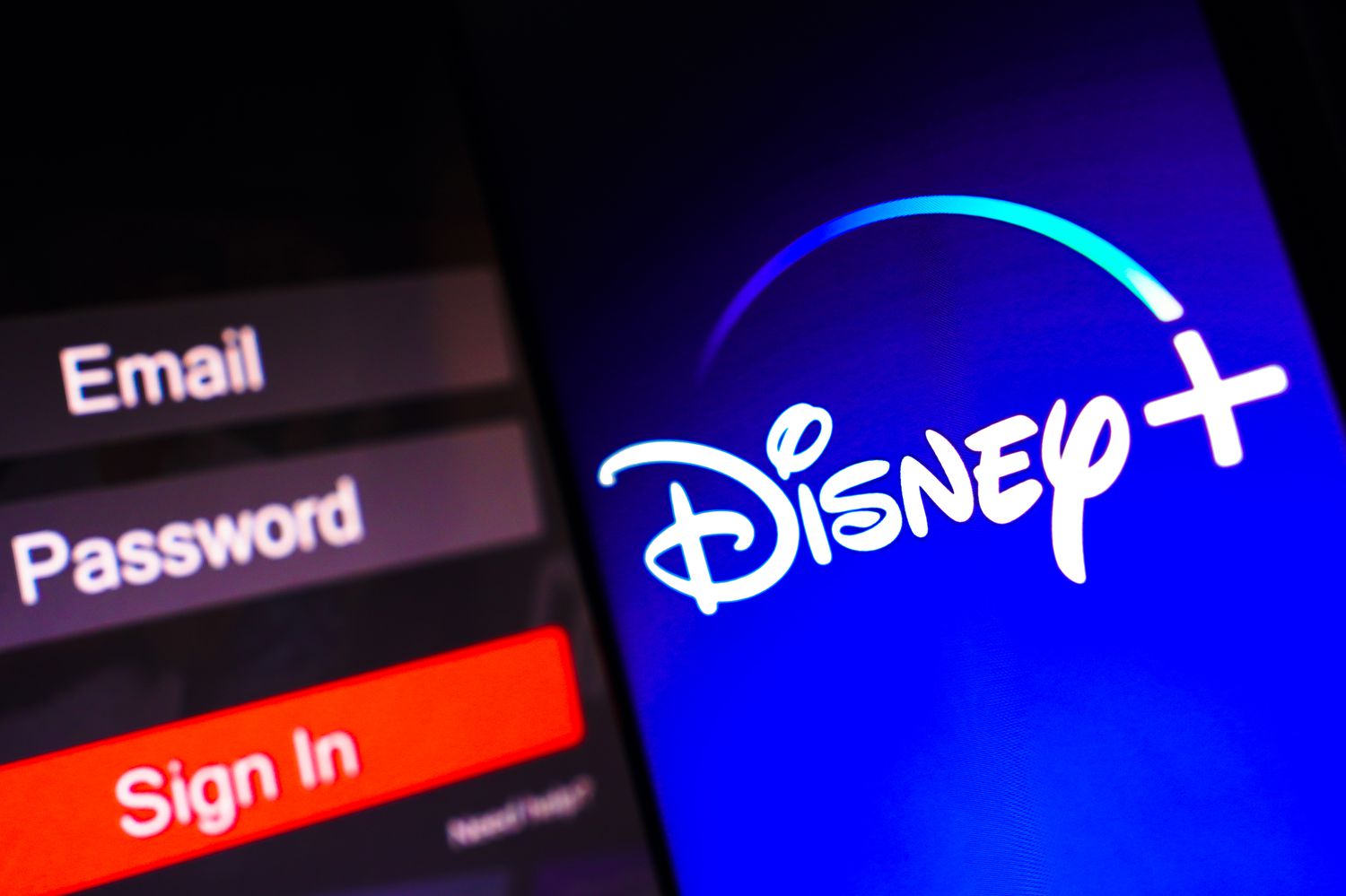 The Disney+ logo on a device screen.