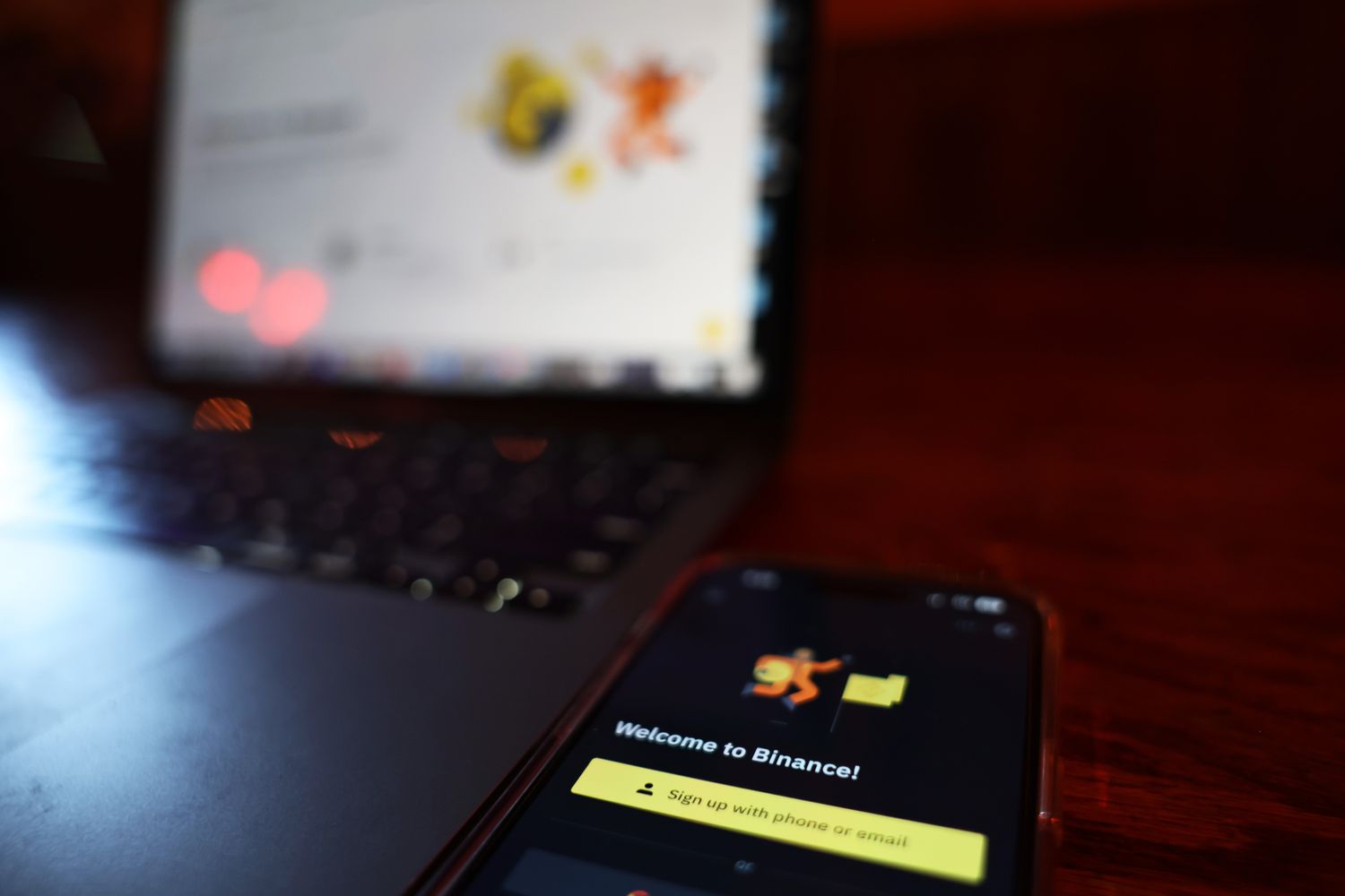 In this photo illustration, the Binance app is seen on a phone on November 09, 2022 in Atlanta, Georgia.
