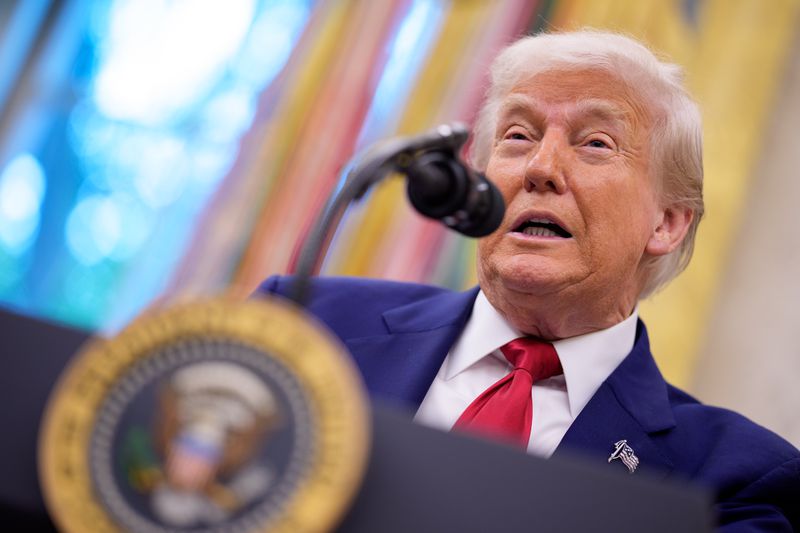 President Donald Trump in the White House on Thursday. 