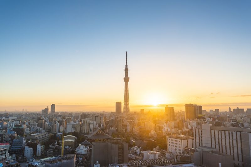 Tokyo skyline at sunrise