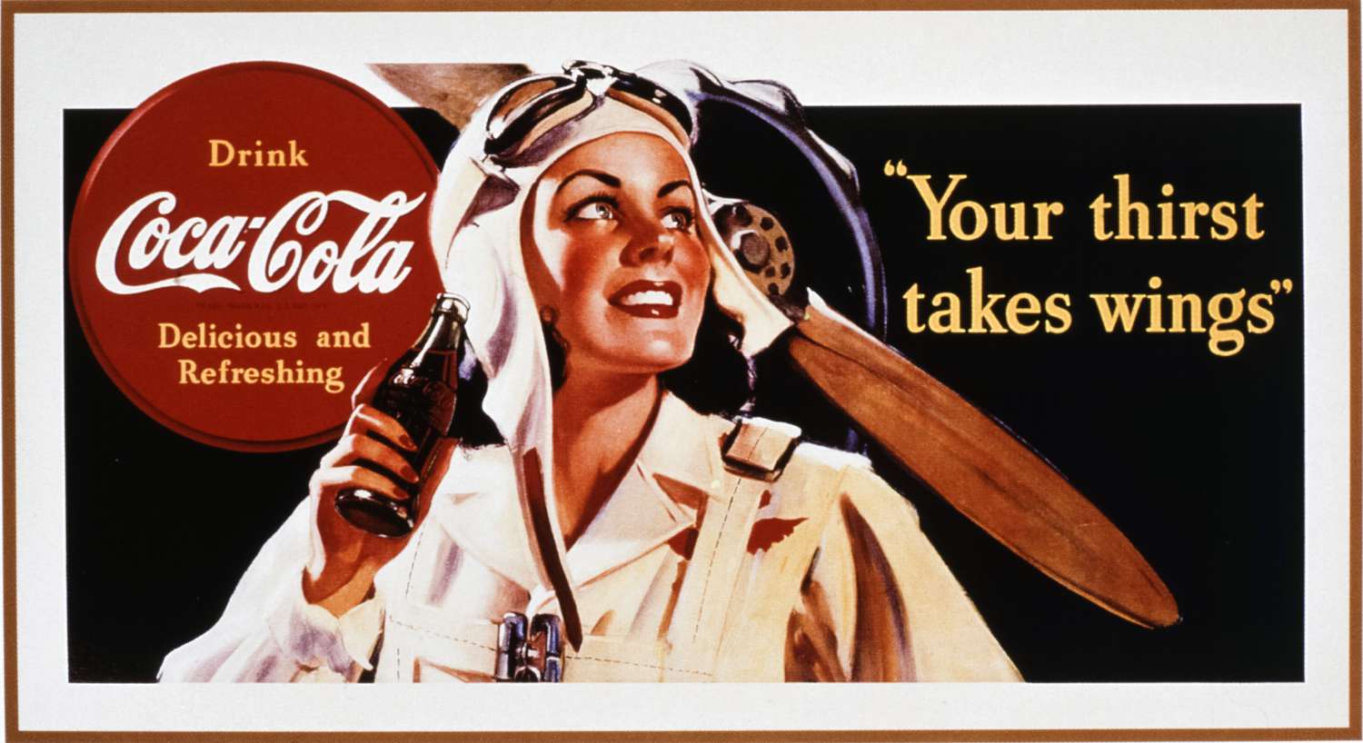 An illustrated Coca-Cola advertisement. 
