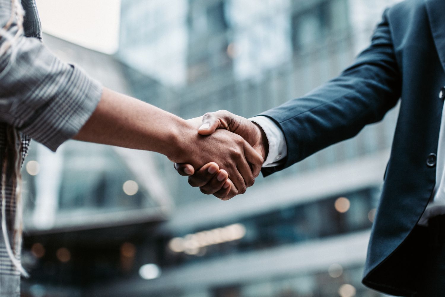 Two people shaking hands