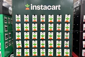 A display of Instacart gift cards. 