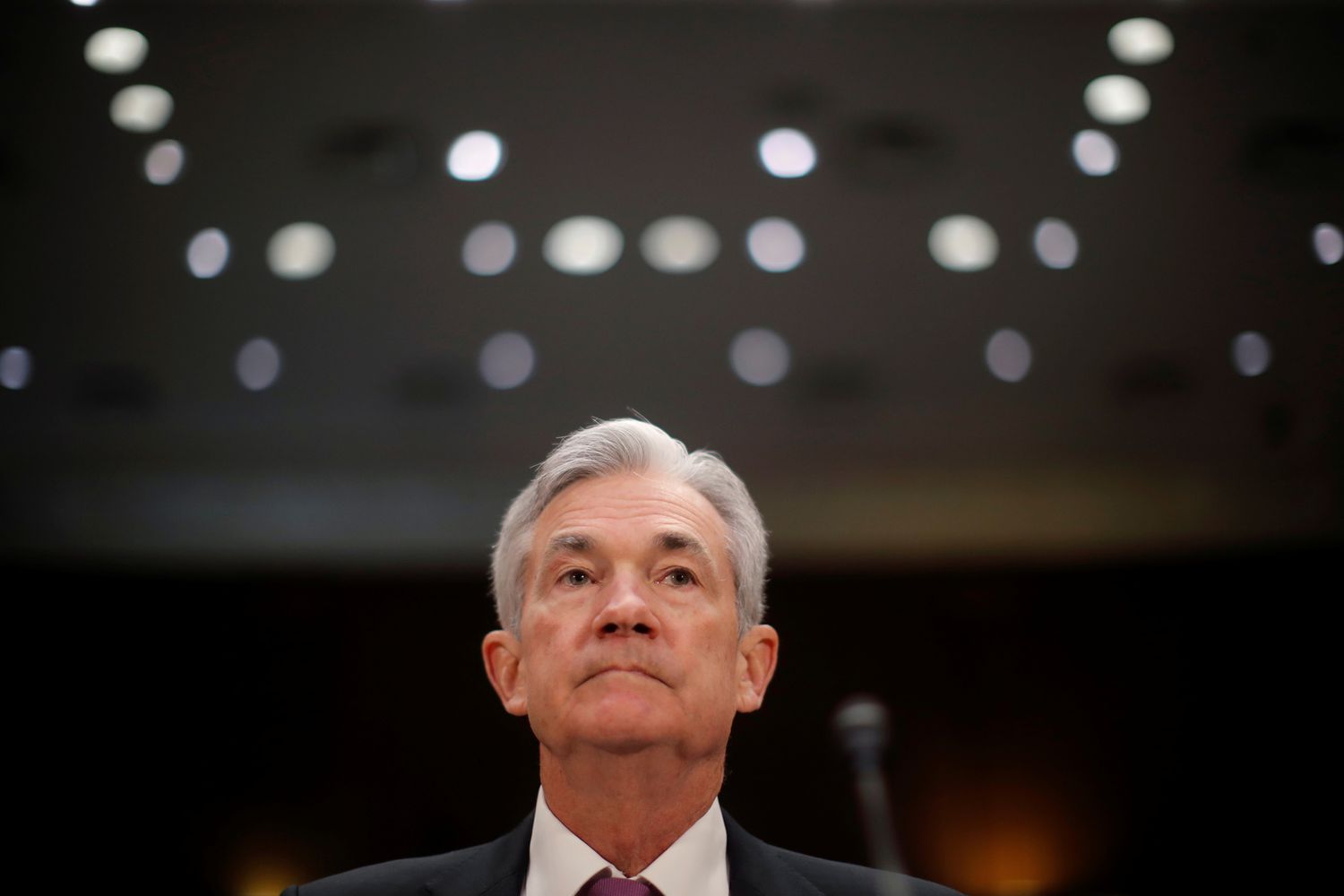 U.S. Federal Reserve Board Chairman Jerome Powell waits to testify at a Senate Banking and Housing and Urban Affairs Committee hearing on "The Semiannual Monetary Policy Report to Congress" on Capitol Hill in Washington, U.S., February 26, 2019.