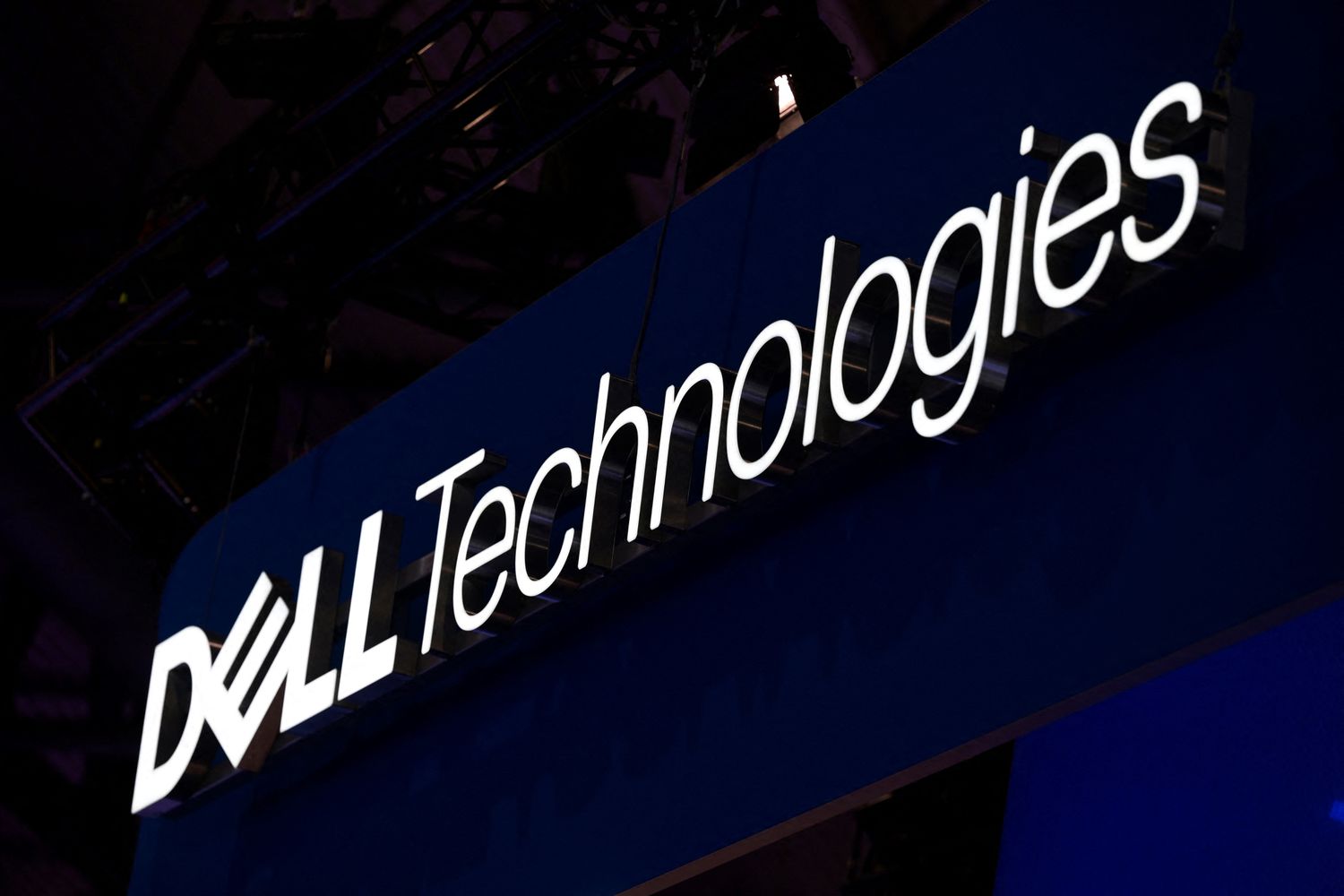 The Dell Technologies logo on display during an event.