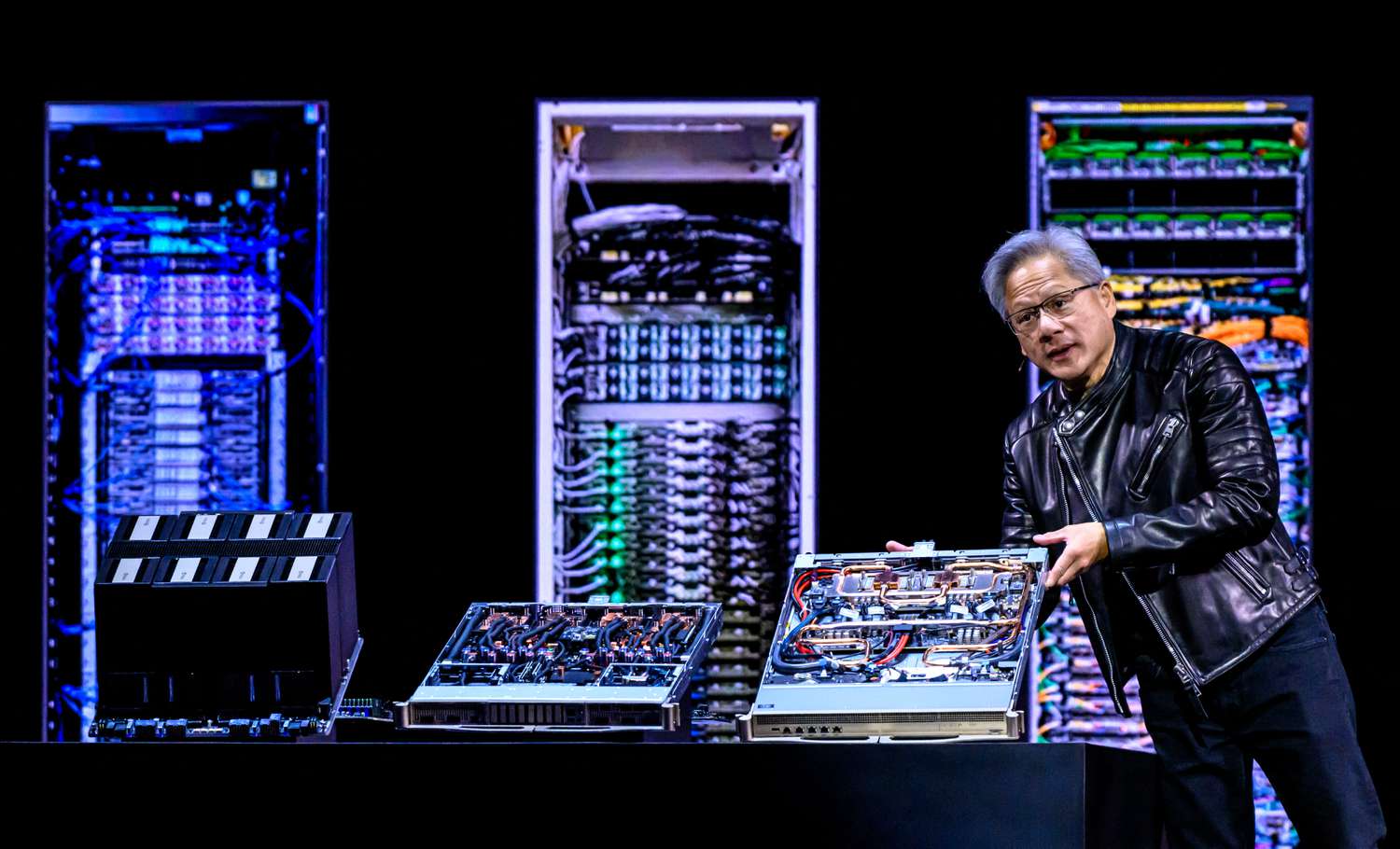 Nvidia CEO Jensen Huang speaks at the GTC AI Conference.