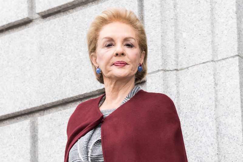 Fashion designer Carolina Herrera is seen leaving the Carolina Herrera Fall/Winter 2019 Fashion Show during New York Fashion Week 