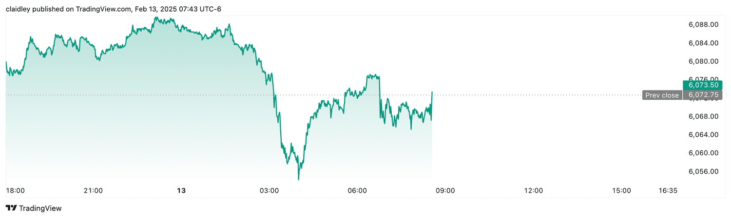 S&P 500 futures (Feb. 13, 2025)