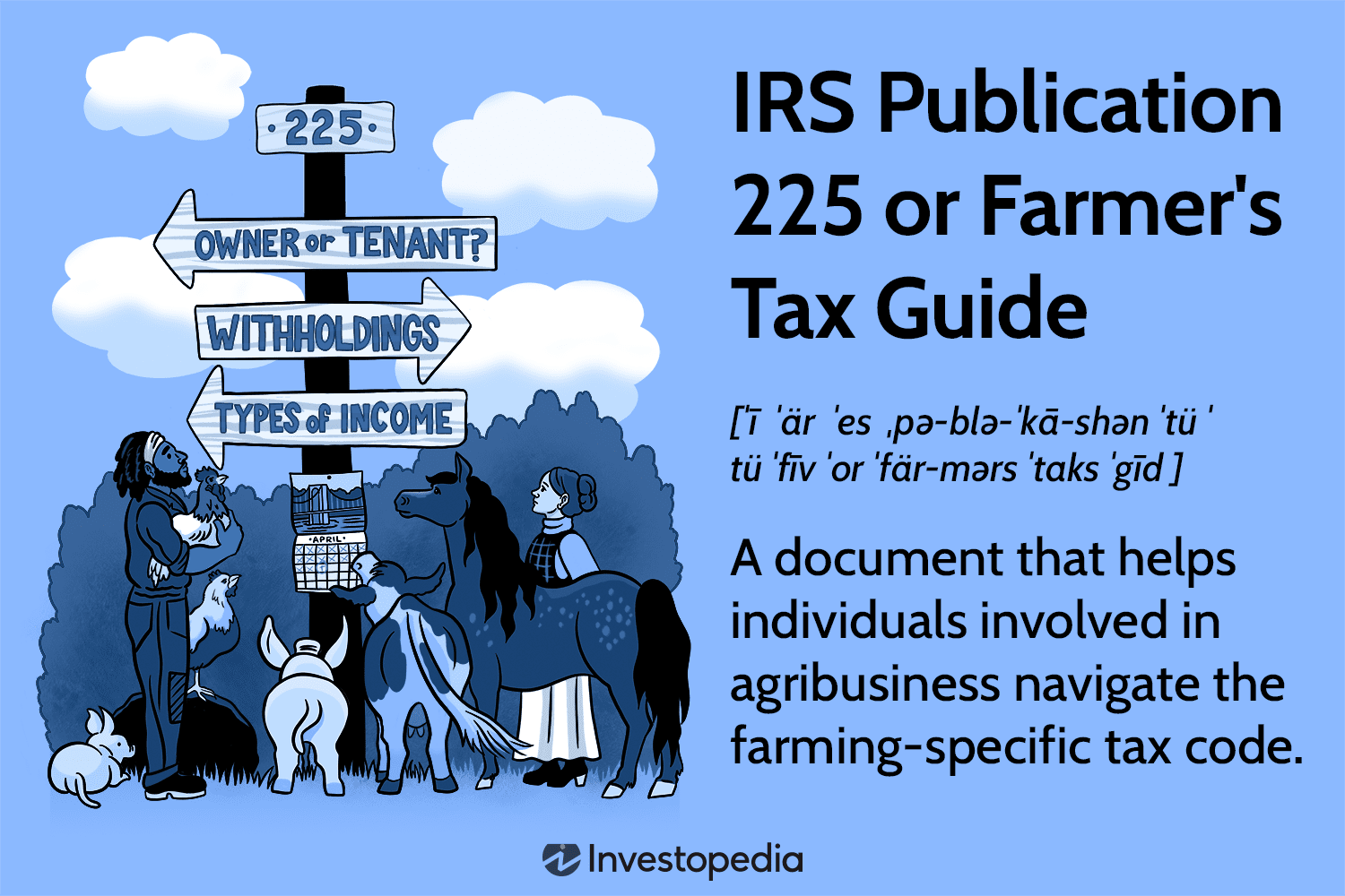 IRS Publication 225 or Farmer's Tax Guide