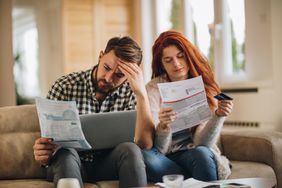 Couple worrying about their bills