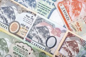 Examples of Nepalese rupee banknotes