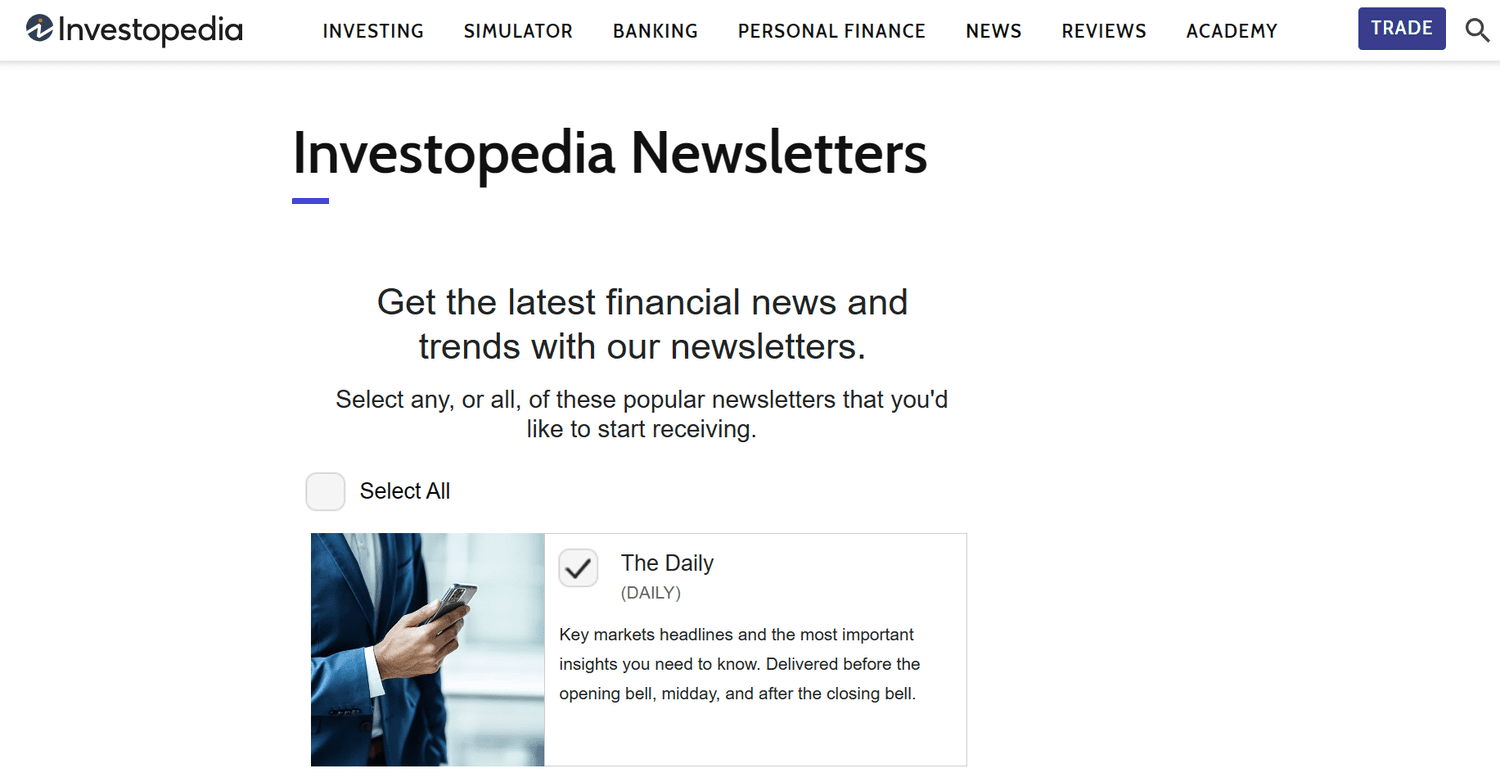 Investopedia Newsletter