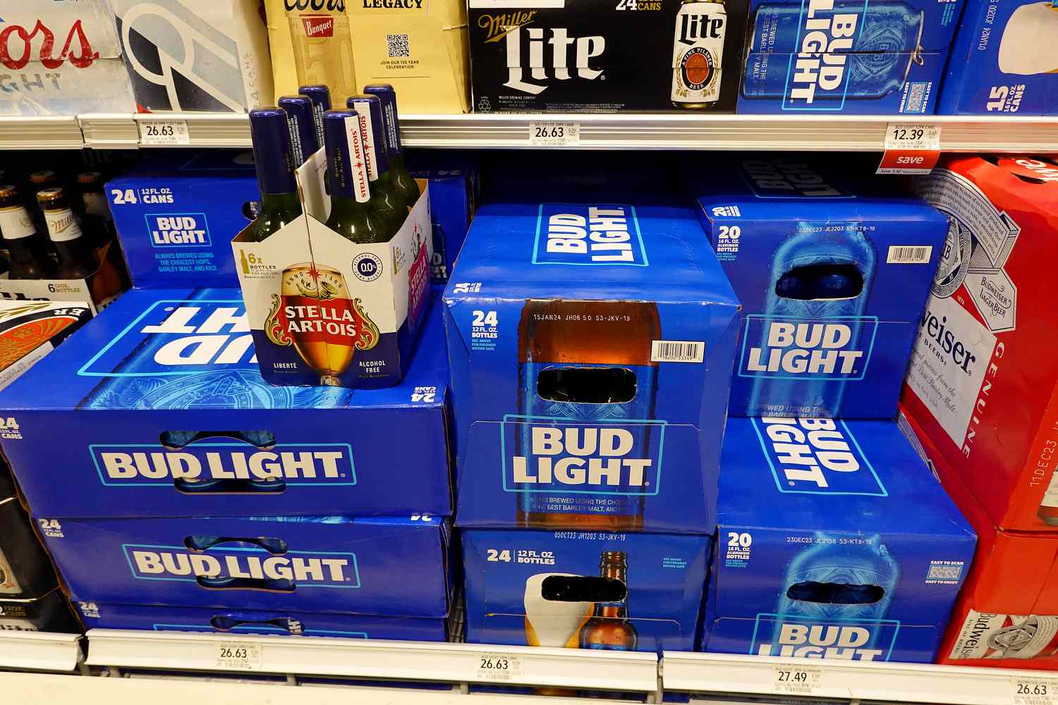Bud Light, made by Anheuser-Busch InBev