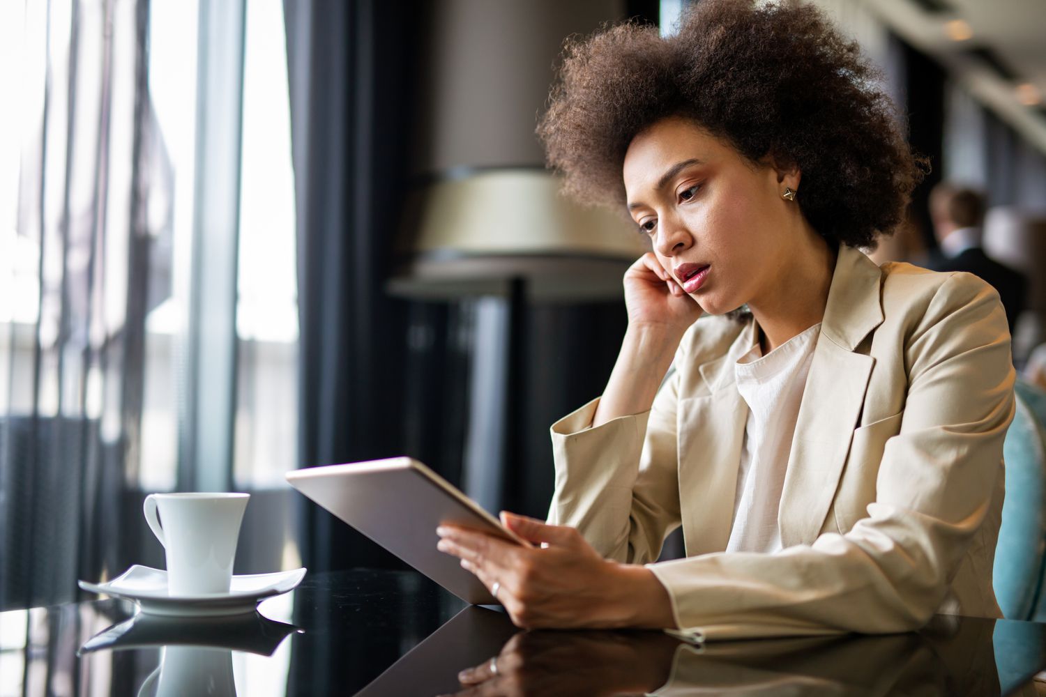 Office worker with tablet