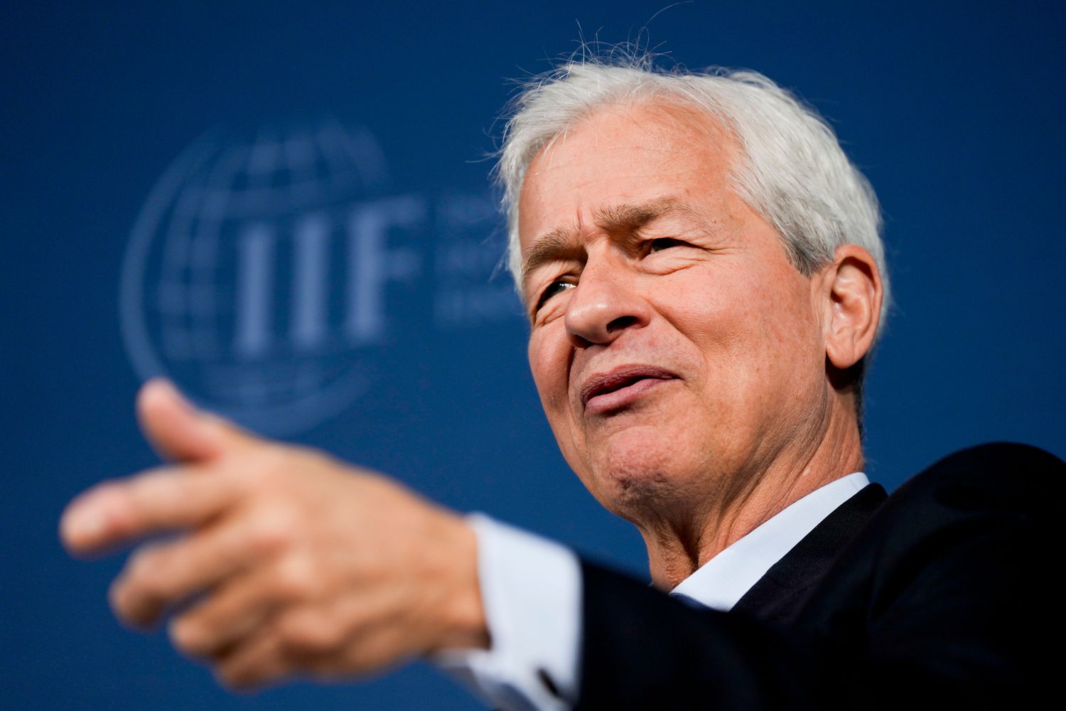 JPMorgan CEO Jamie Dimon speaks at the Institute of International Finance during the annual meetings of the IMF and World Bank in Washington, DC, on Oct. 24, 2024.