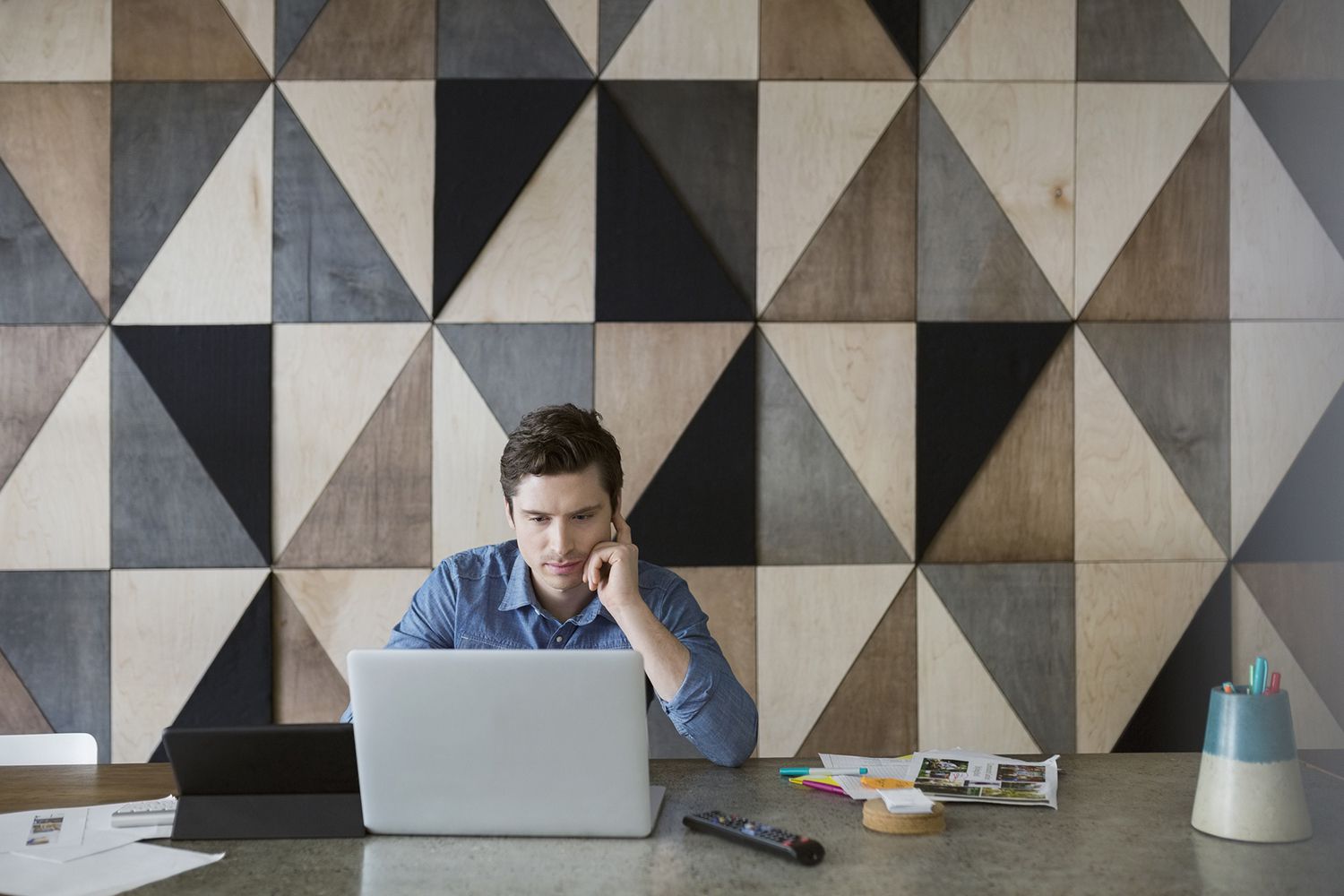 Businessman Calculating the Current Ratio