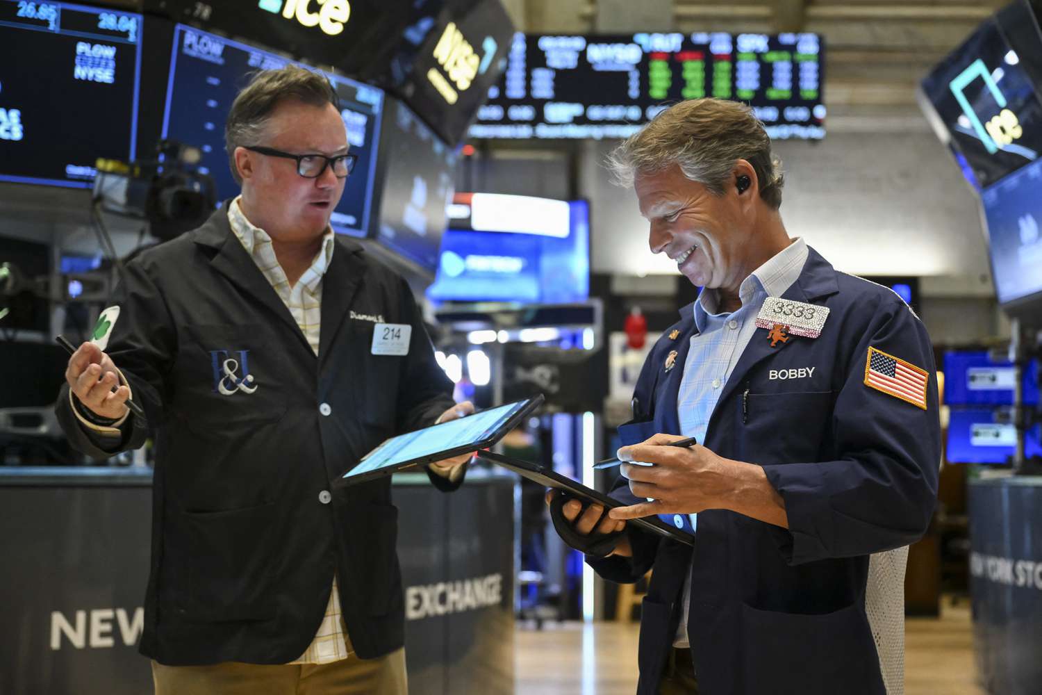 Traders work on the floor of the New York Stock Exchange