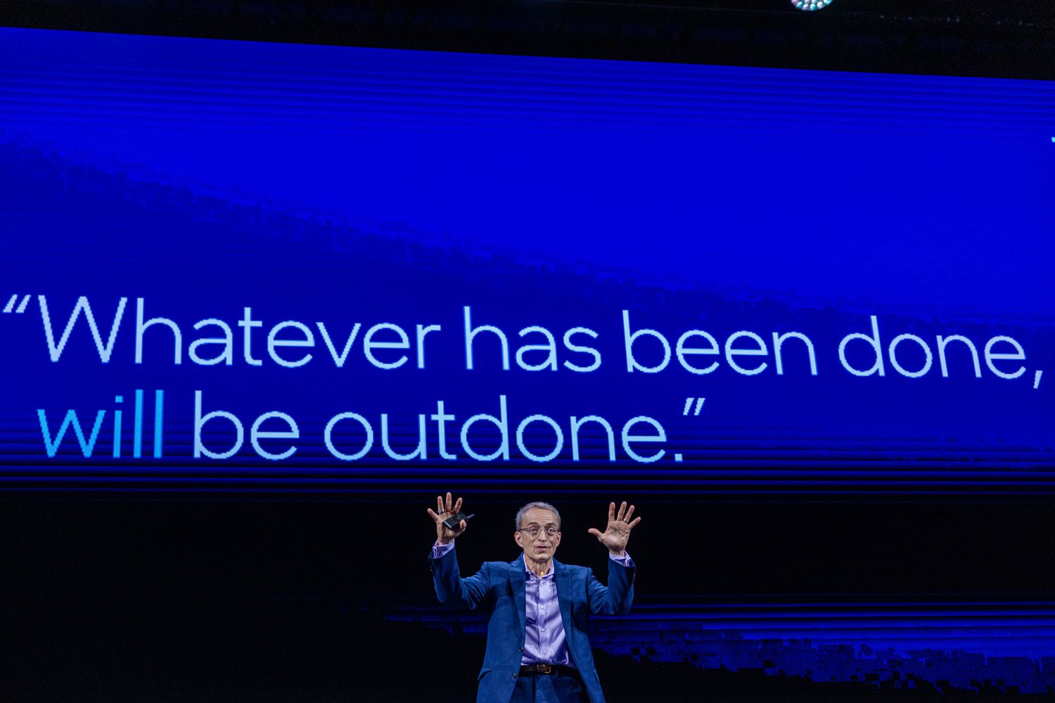Pat Gelsinger, chief executive officer of Intel Corp., speaks during the Computex conference in Taipei, Taiwan, on Tuesday, June 4, 2024. 