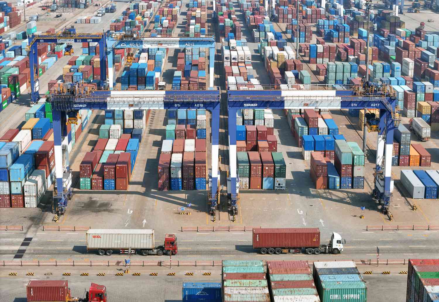 The International Container Terminal of Yantai Port, Shandong Province, China