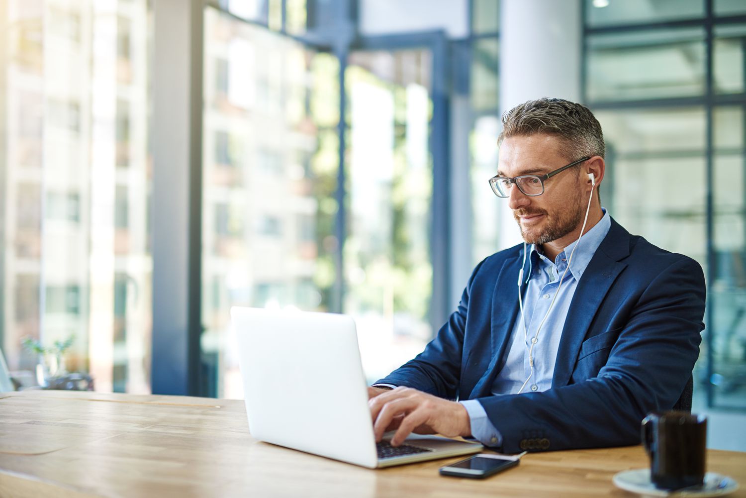 A man with a laptop
