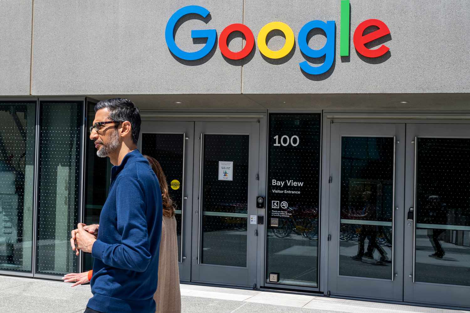 Alphabet CEO Sunda Pichai at Google's campus in Mountain View, California, in May.