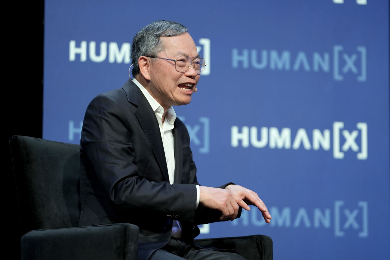 Supermicro CEO Charles Liang speaks during the HumanX AI Conference 2025 in in Las Vegas, on March 10, 2025.