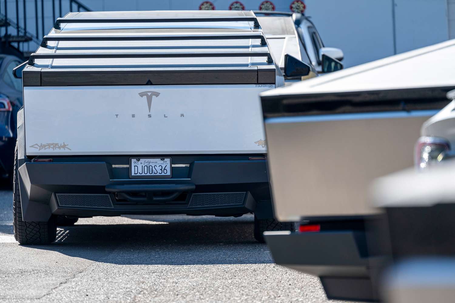 Tesla Cybertrucks at a store in California earlier this week. 