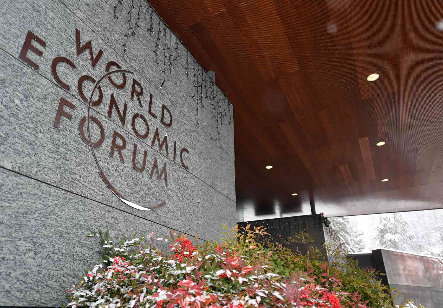 World Economic Forum sign at its headquarters in Geneva, Switzerland in January 2024