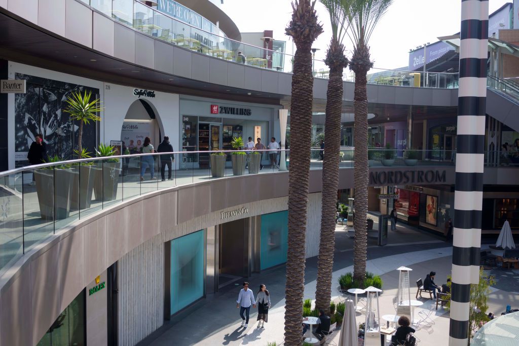 Shoppers at Santa Monica Place in Santa Monica, California, US, on Wednesday, May 22, 2024.