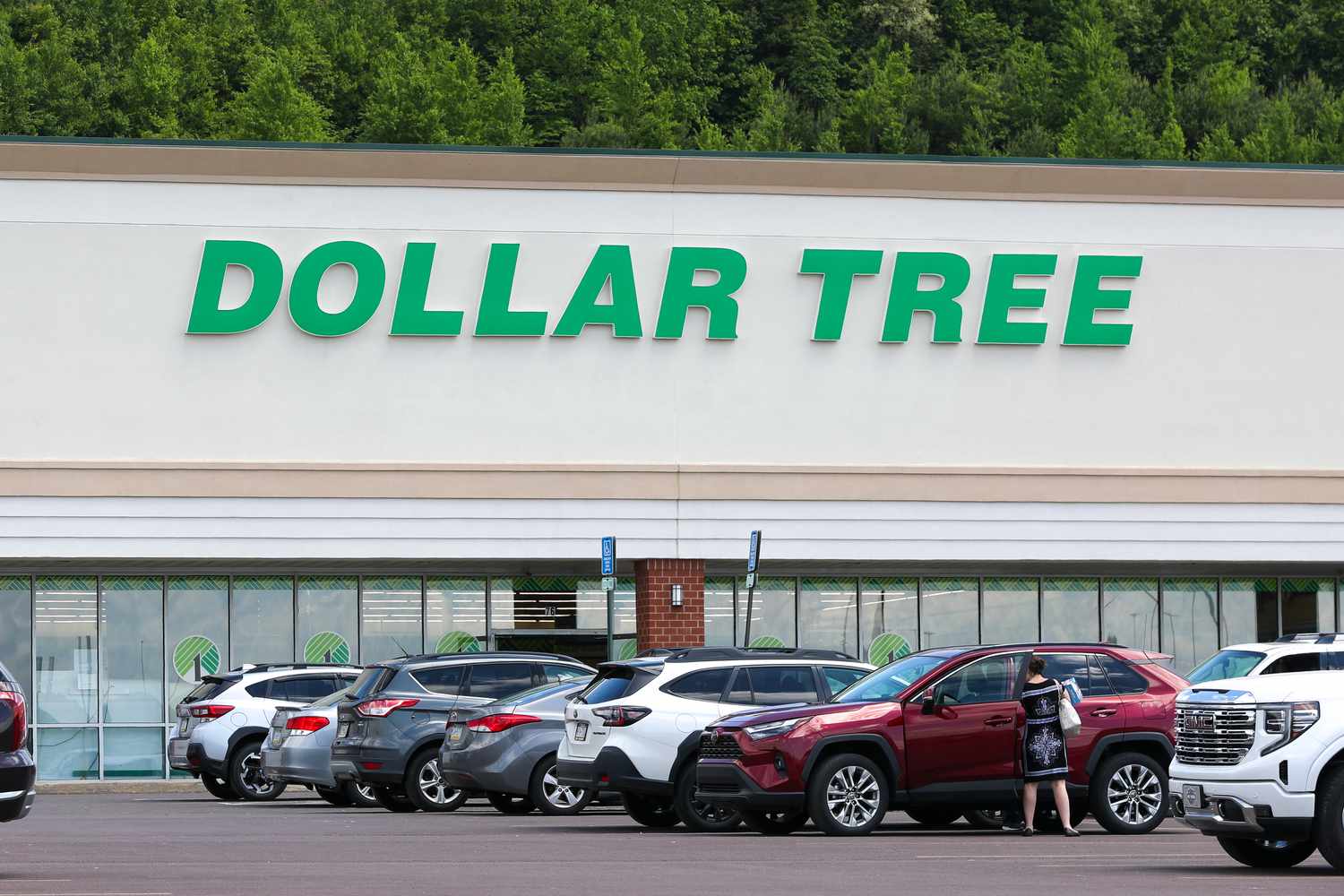 An exterior view of a Dollar Tree store at the Buckhorn Plaza shopping center in Bloomsburg, Pennsylvania