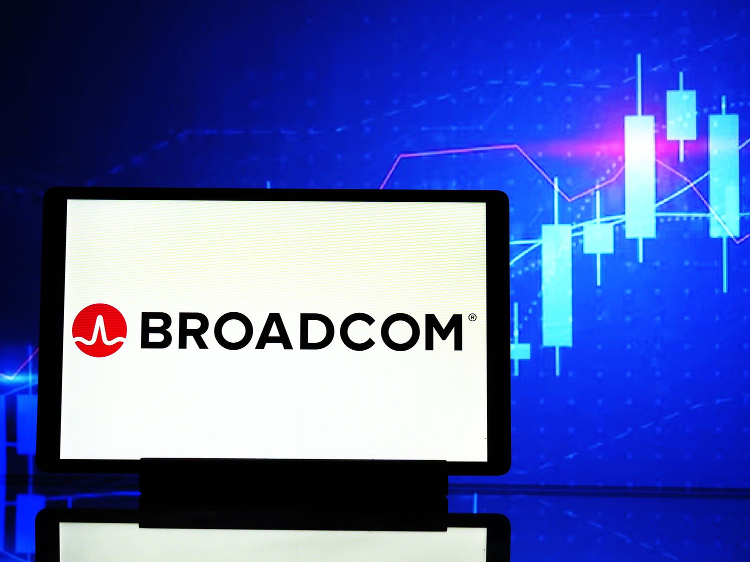 Broadcom Inc. logo seen displayed on a tablet