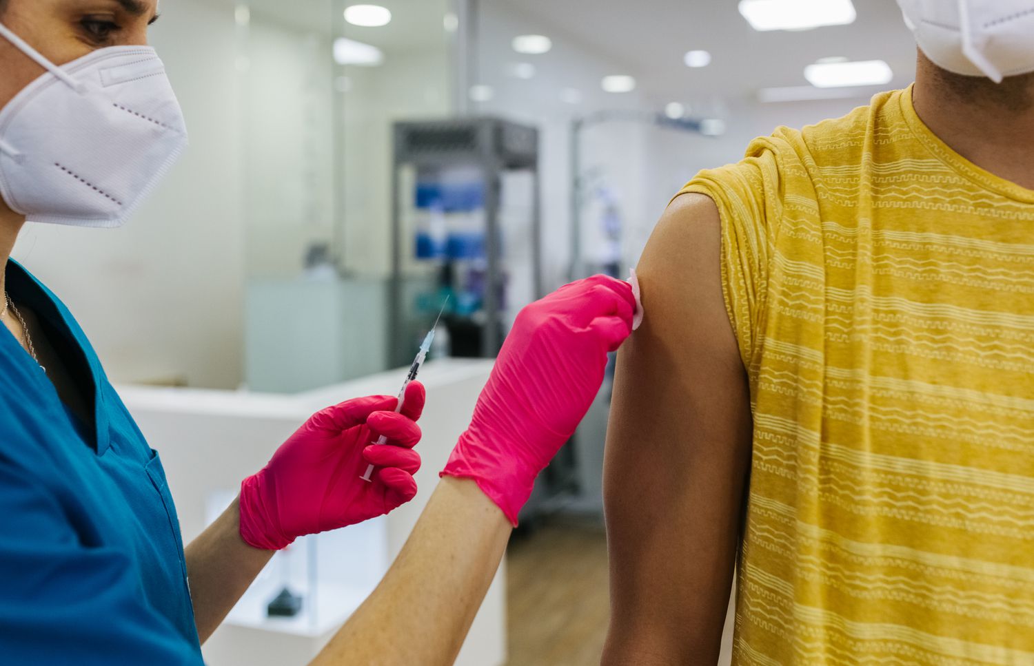 Person receiving a COVID vaccine