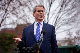 Treasury Secretary Scott Bessent speaks to reporters outside the West Wing after doing a television interview on the North Lawn of the White House on March 13, 2025 in Washington, DC.