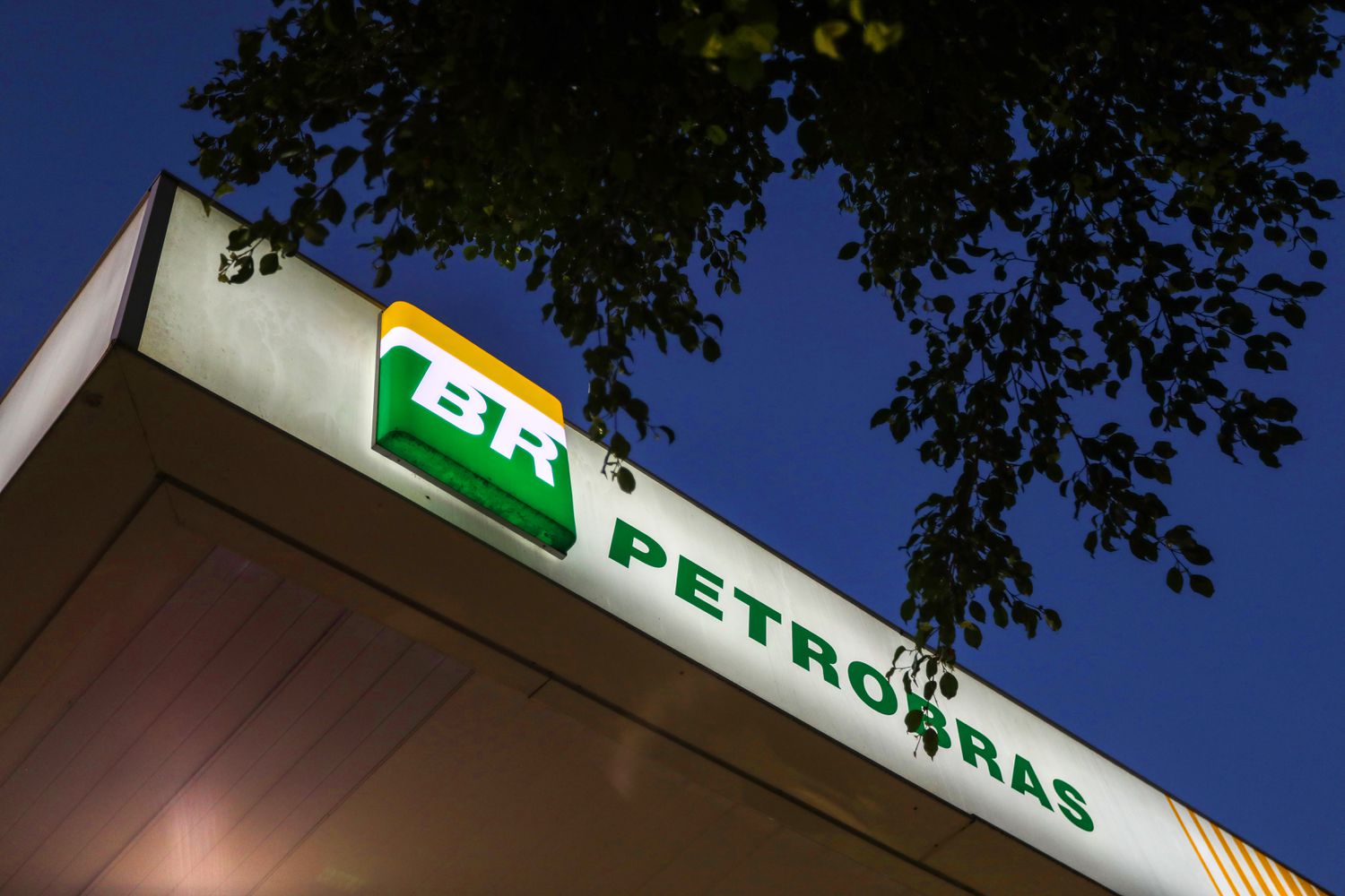 The sign of a Petrobras gas station in Rio de Janeiro, Brazil