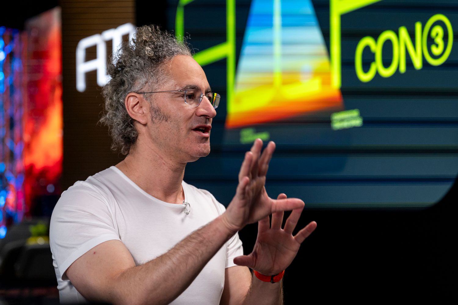 Palantir CEO Alex Karp speaking during FoundryCon event