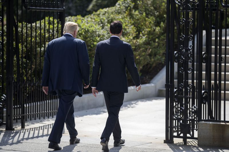 President Trump Meets with Treasury Secretary Mnuchin at Treasury Department