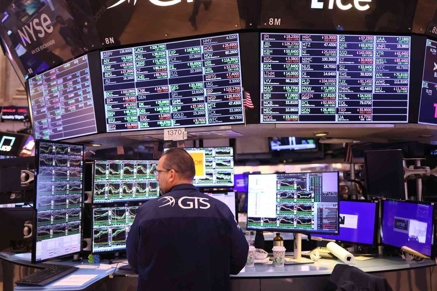 Trader working Friday on the floor of he New York Stock Exchange