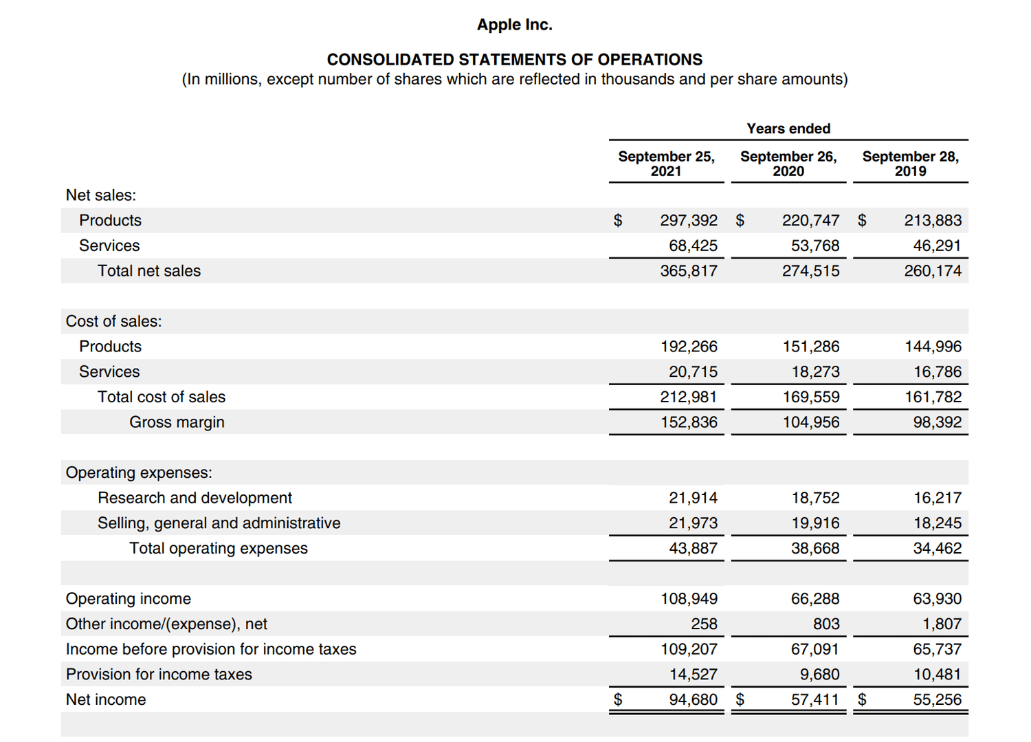 Apple Inc Balance Sheet 2021