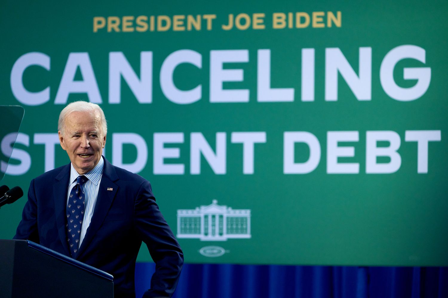 US President Joe Biden speaks during an event in Madison, Wisconsin, US, on Monday, April 8, 2024. 