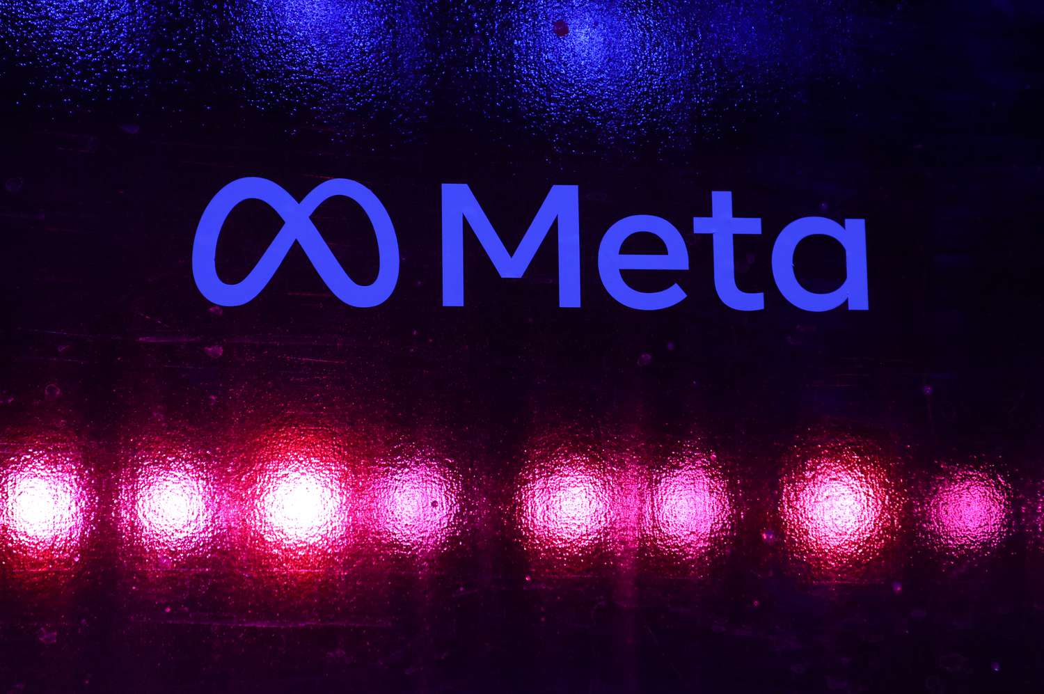 The Meta Platforms logo on display at an event.