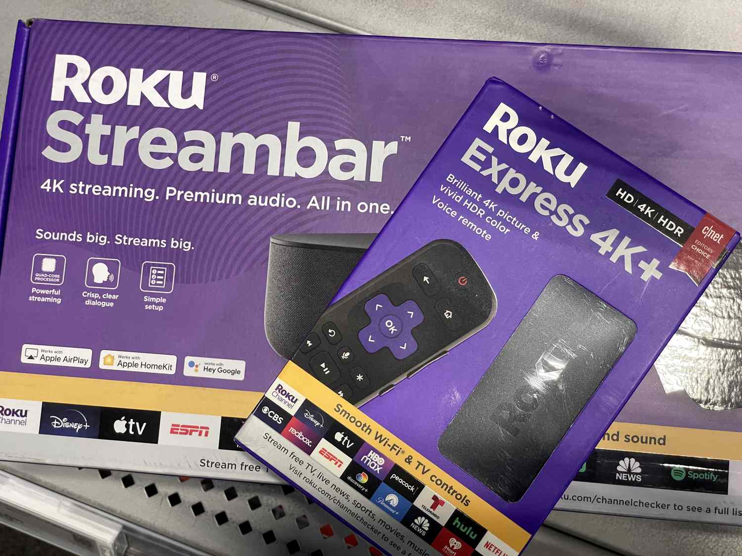 Roku products are displayed on a shelf at a Best Buy store on February 18, 2022 in San Rafael, California. 