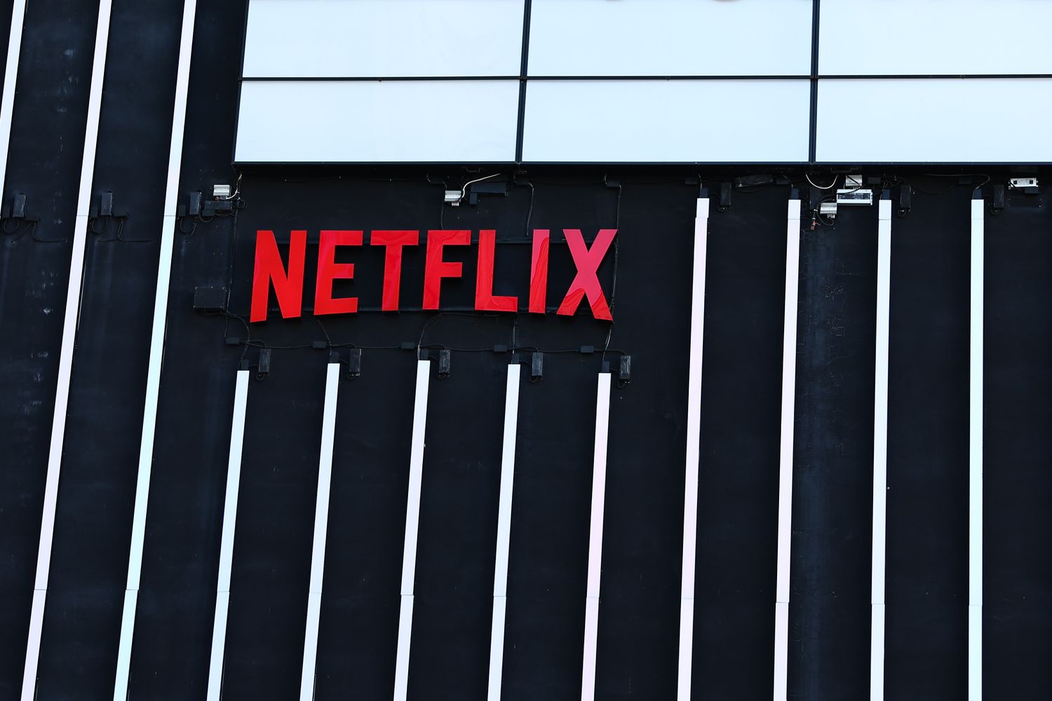 Netflix logo on a building