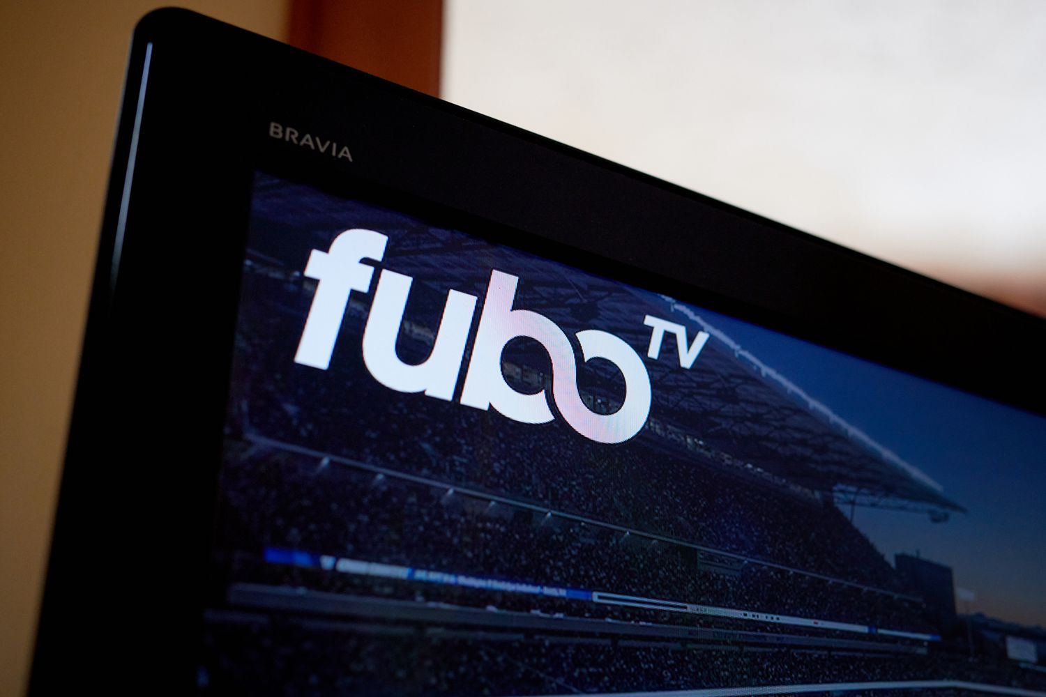 The FuboTV app on a television arranged in New York, US, on Feb. 21, 2024