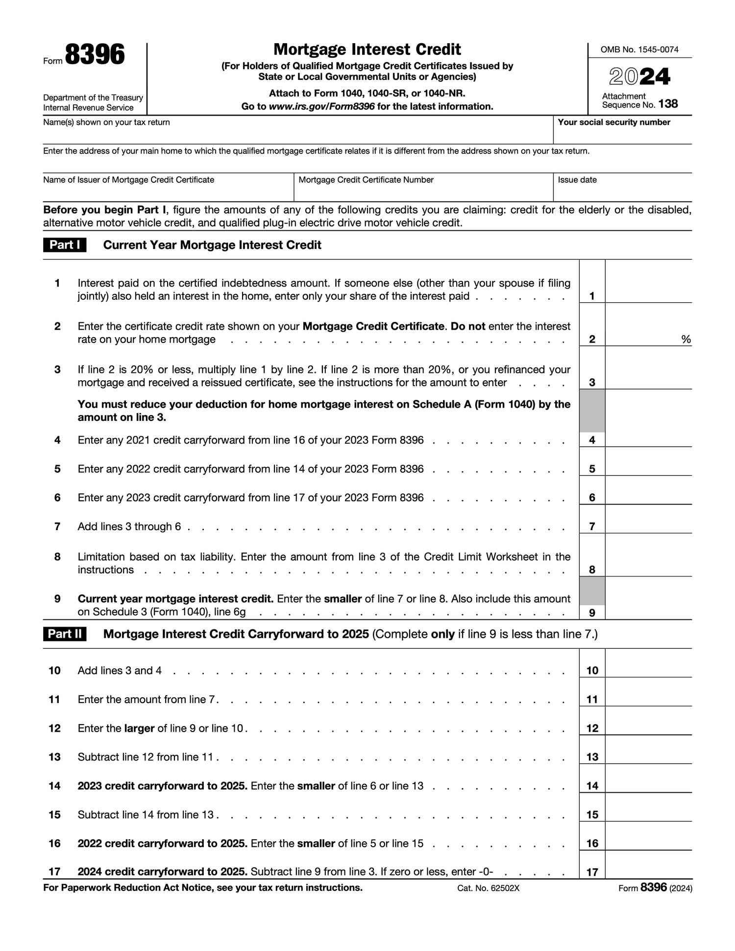 Form 8396, 2024