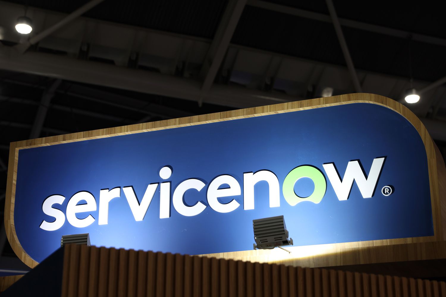 ServiceNow Inc. signage during the Singapore FinTech Festival in Singapore, on Nov. 15, 2023