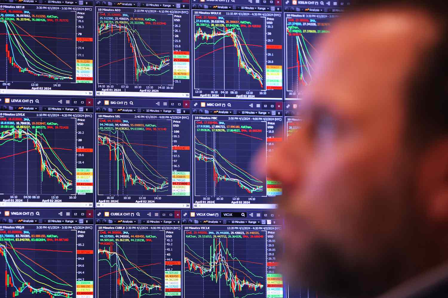Traders work on the floor of the New York Stock Exchange.