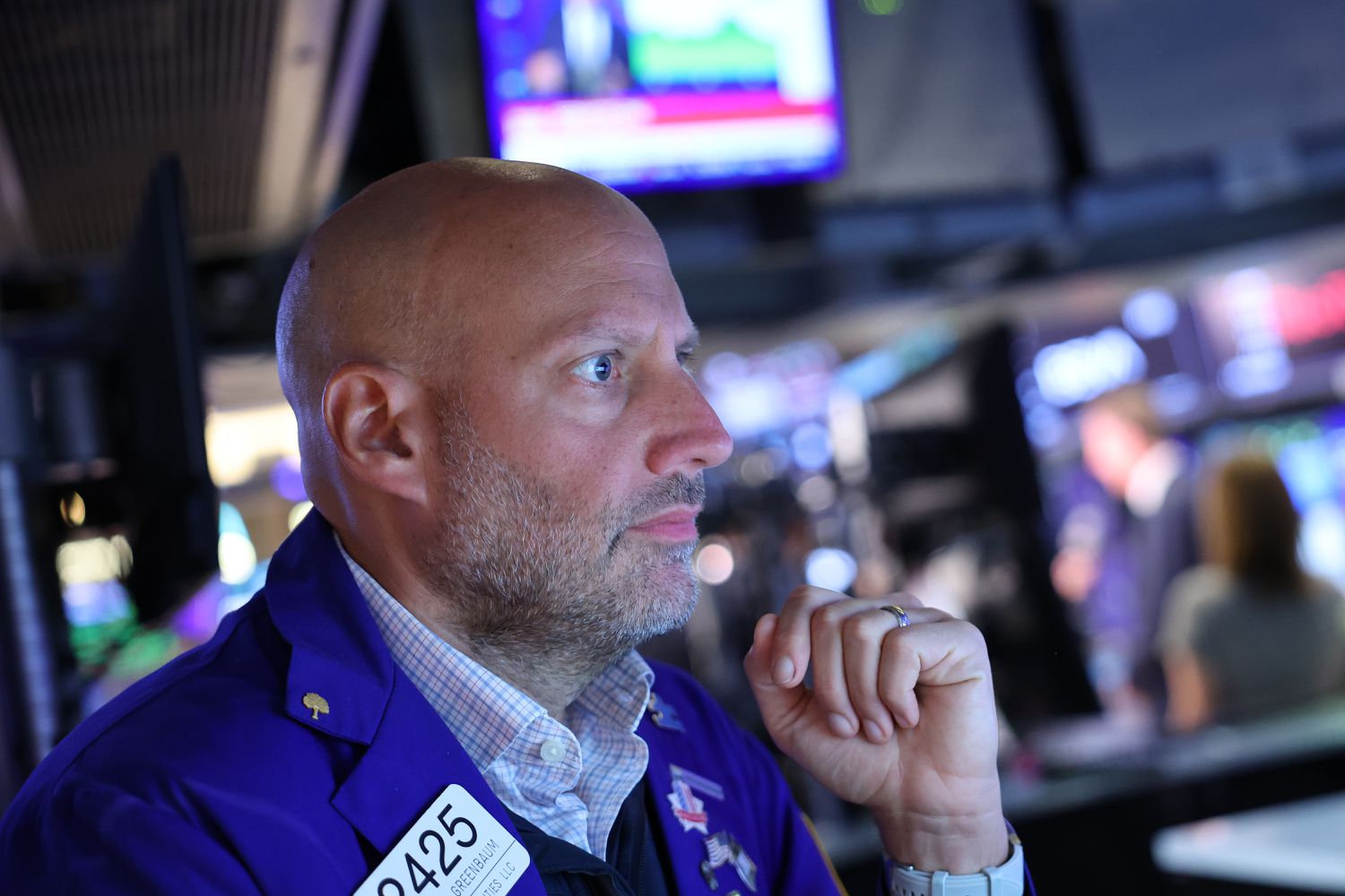 Traders work on the floor of the New York Stock Exchange 