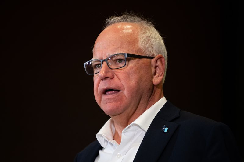 Minnesota Governor Tim Walz speaks during a press conference