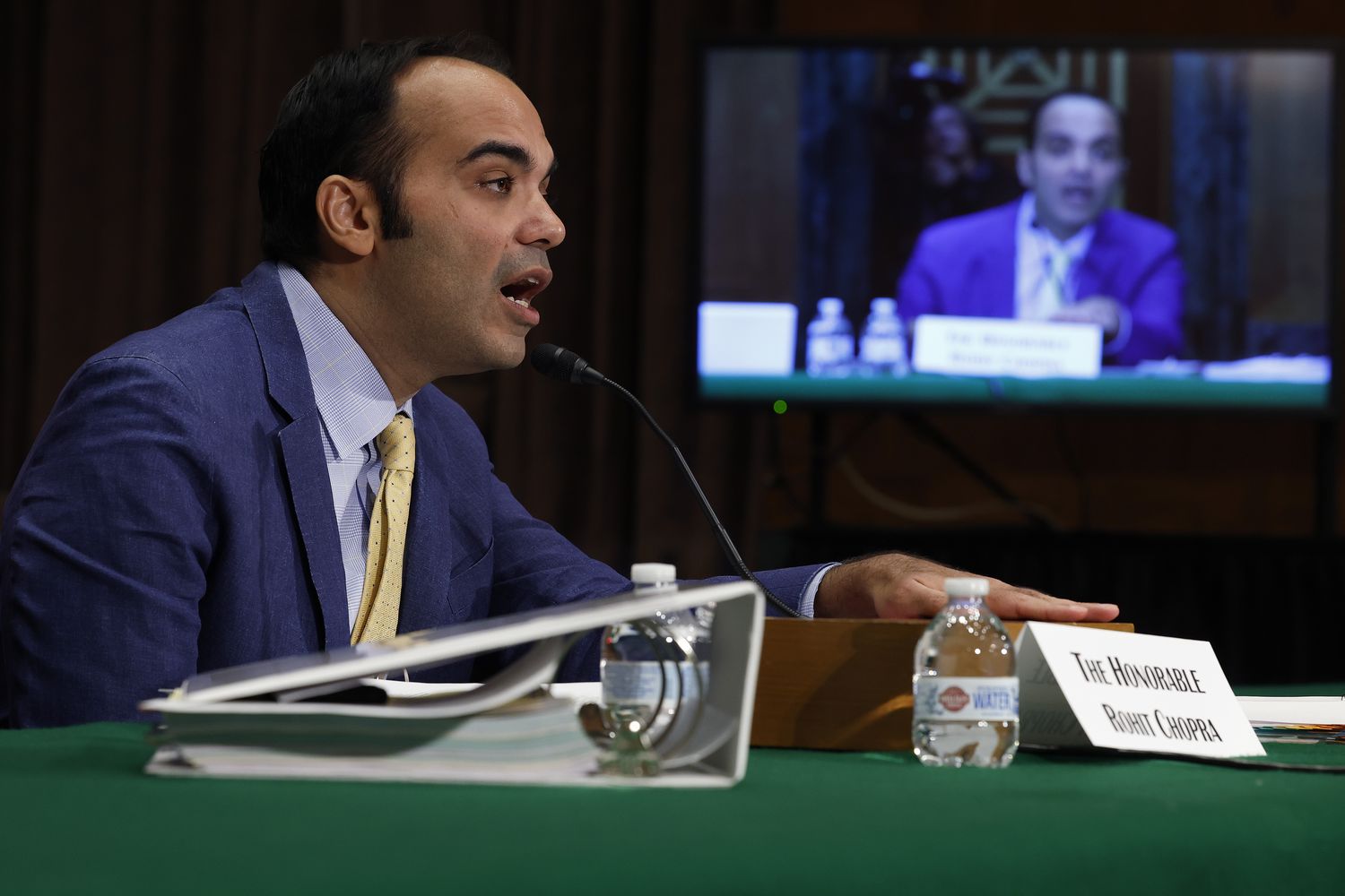 Consumer Financial Protection Bureau Director Rohit Chopra testifies before the Senate Banking, Housing and Urban Affairs Committee in the Dirksen Senate Office Building on Capitol Hill on December 15, 2022 in Washington, DC.