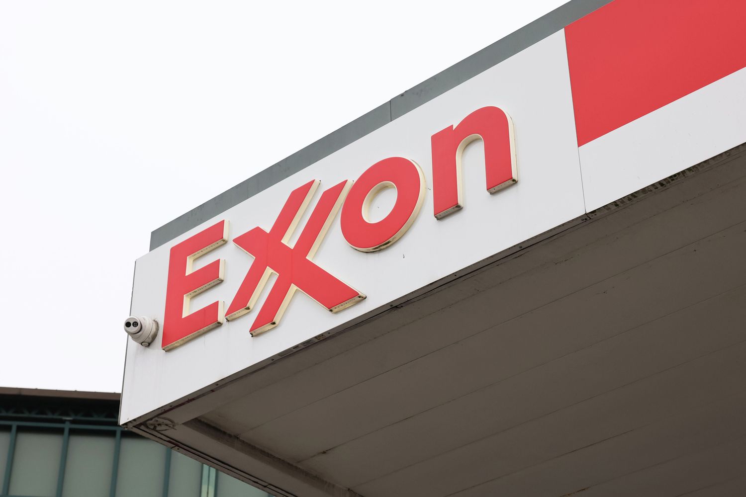 An Exxon gas station sign in Brooklyn